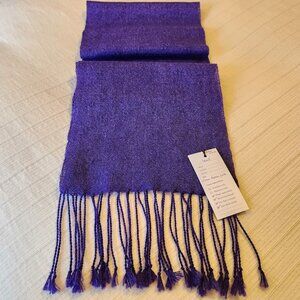 NWT-Purple Lace Weave Alpaca/Silk Wrap, Jane Clark,JointWorks Studio NZ,68"Lx9"W